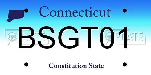 BSGT01 Connecticut License Plate