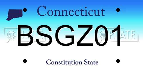 BSGZ01 Connecticut License Plate