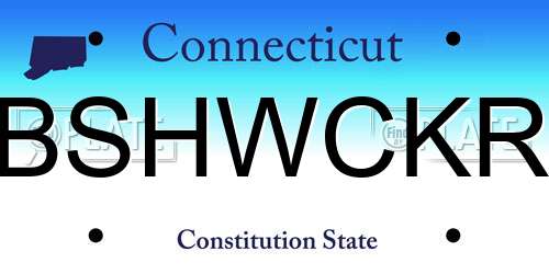 BSHWCKR Connecticut License Plate