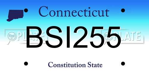 BSI255 Connecticut License Plate