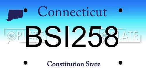 BSI258 Connecticut License Plate