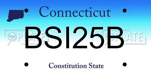 BSI25B Connecticut License Plate