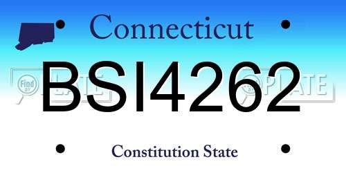 BSI4262 Connecticut License Plate