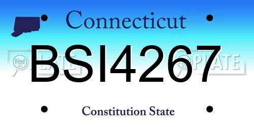 BSI4267 Connecticut License Plate