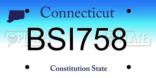 BSI758 Connecticut License Plate