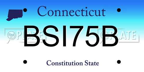 BSI75B Connecticut License Plate