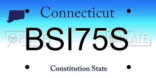 BSI75S Connecticut License Plate