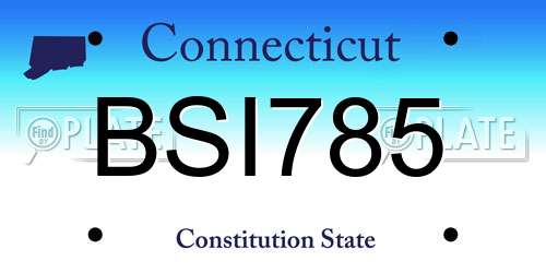 BSI785 Connecticut License Plate