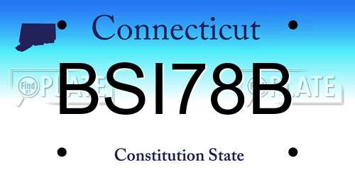 BSI78B Connecticut License Plate