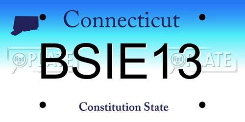 BSIE13 Connecticut License Plate