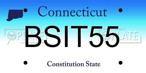 BSIT55 Connecticut License Plate