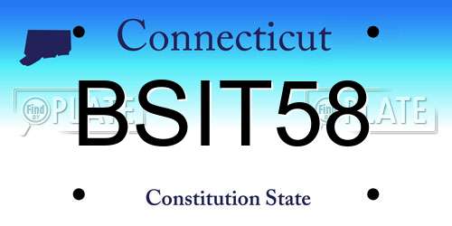 BSIT58 Connecticut License Plate