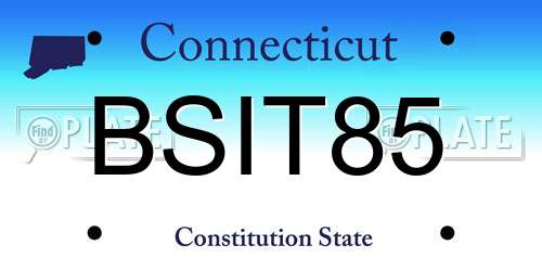 BSIT85 Connecticut License Plate