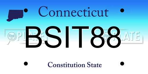 BSIT88 Connecticut License Plate