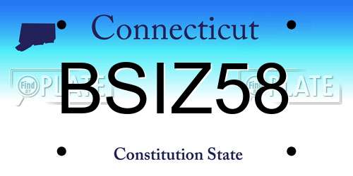 BSIZ58 Connecticut License Plate