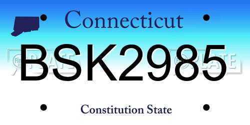 BSK2985 Connecticut License Plate