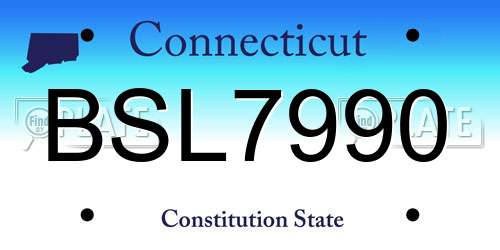 BSL7990 Connecticut License Plate