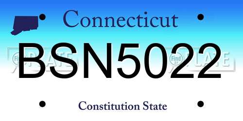 BSN5022 Connecticut License Plate