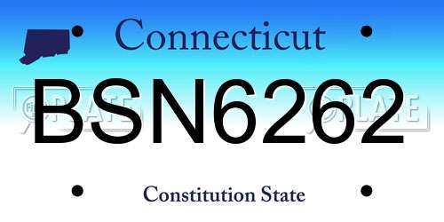 BSN6262 Connecticut License Plate