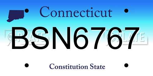BSN6767 Connecticut License Plate