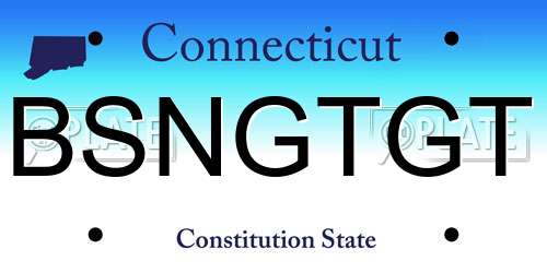 BSNGTGT Connecticut License Plate