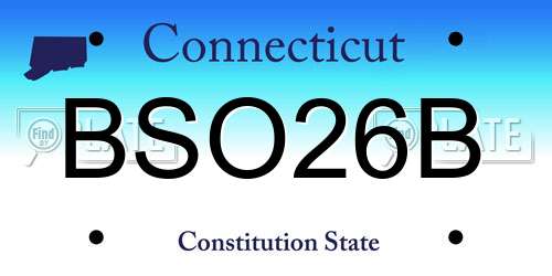 BSO26B Connecticut License Plate