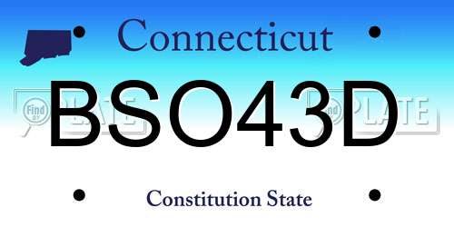 BSO43D Connecticut License Plate