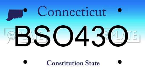 BSO43O Connecticut License Plate