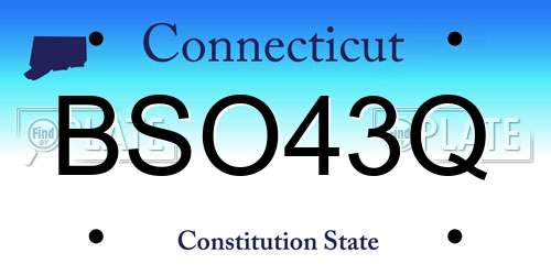 BSO43Q Connecticut License Plate