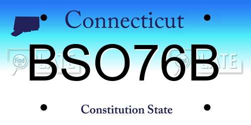 BSO76B Connecticut License Plate