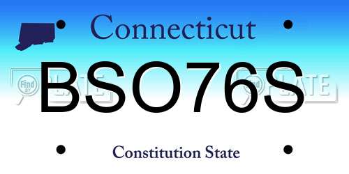BSO76S Connecticut License Plate
