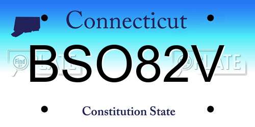 BSO82V Connecticut License Plate