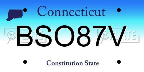 BSO87V Connecticut License Plate
