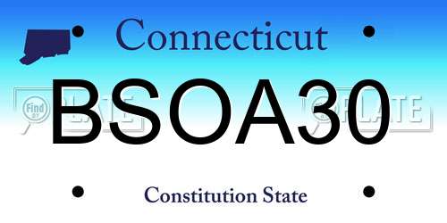 BSOA30 Connecticut License Plate
