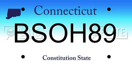 BSOH89 Connecticut License Plate