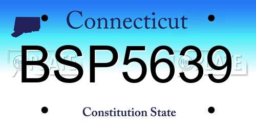 BSP5639 Connecticut License Plate