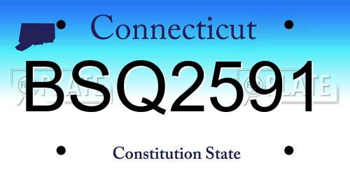 BSQ2591 Connecticut License Plate