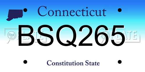 BSQ265 Connecticut License Plate
