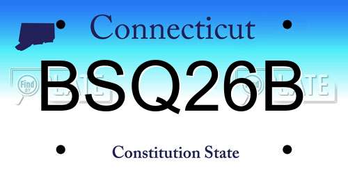 BSQ26B Connecticut License Plate