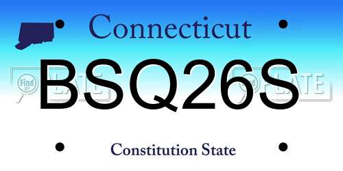 BSQ26S Connecticut License Plate
