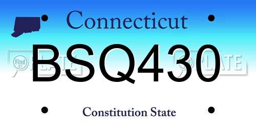 BSQ430 Connecticut License Plate