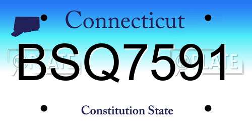 BSQ7591 Connecticut License Plate