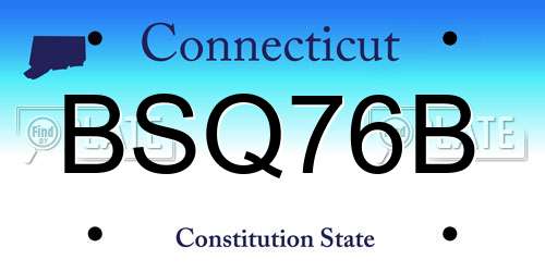 BSQ76B Connecticut License Plate