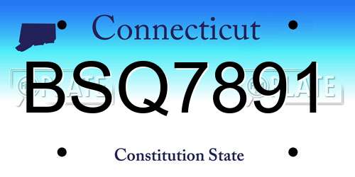 BSQ7891 Connecticut License Plate