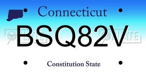BSQ82V Connecticut License Plate