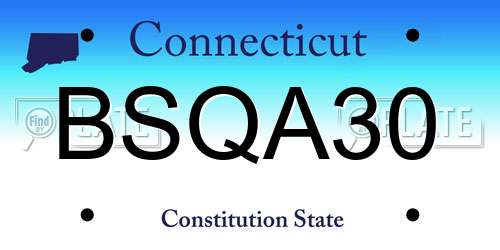BSQA30 Connecticut License Plate