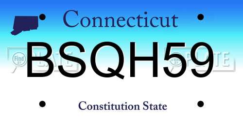 BSQH59 Connecticut License Plate