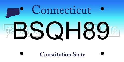BSQH89 Connecticut License Plate
