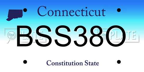 BSS38O Connecticut License Plate
