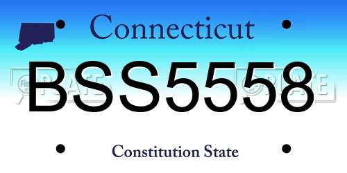 BSS5558 Connecticut License Plate